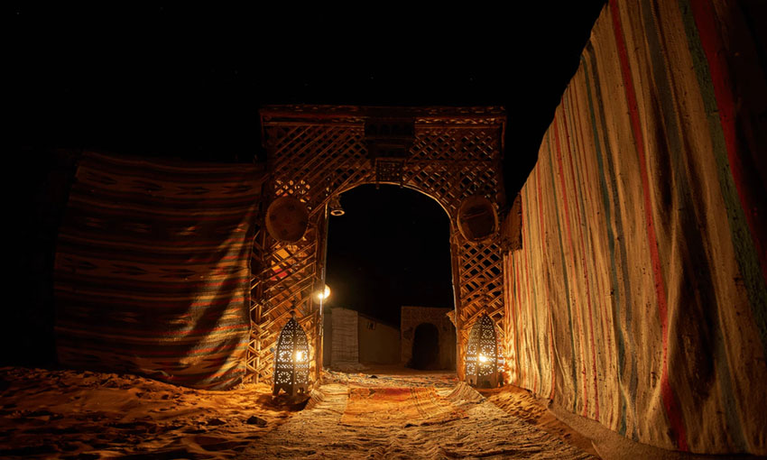 Zagora Desert Tour camp at night